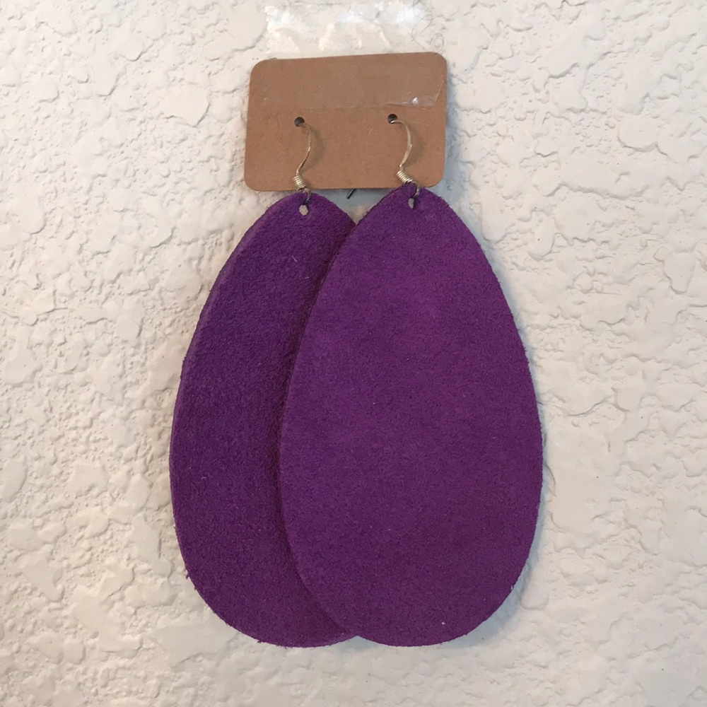 Purple leather Earrings